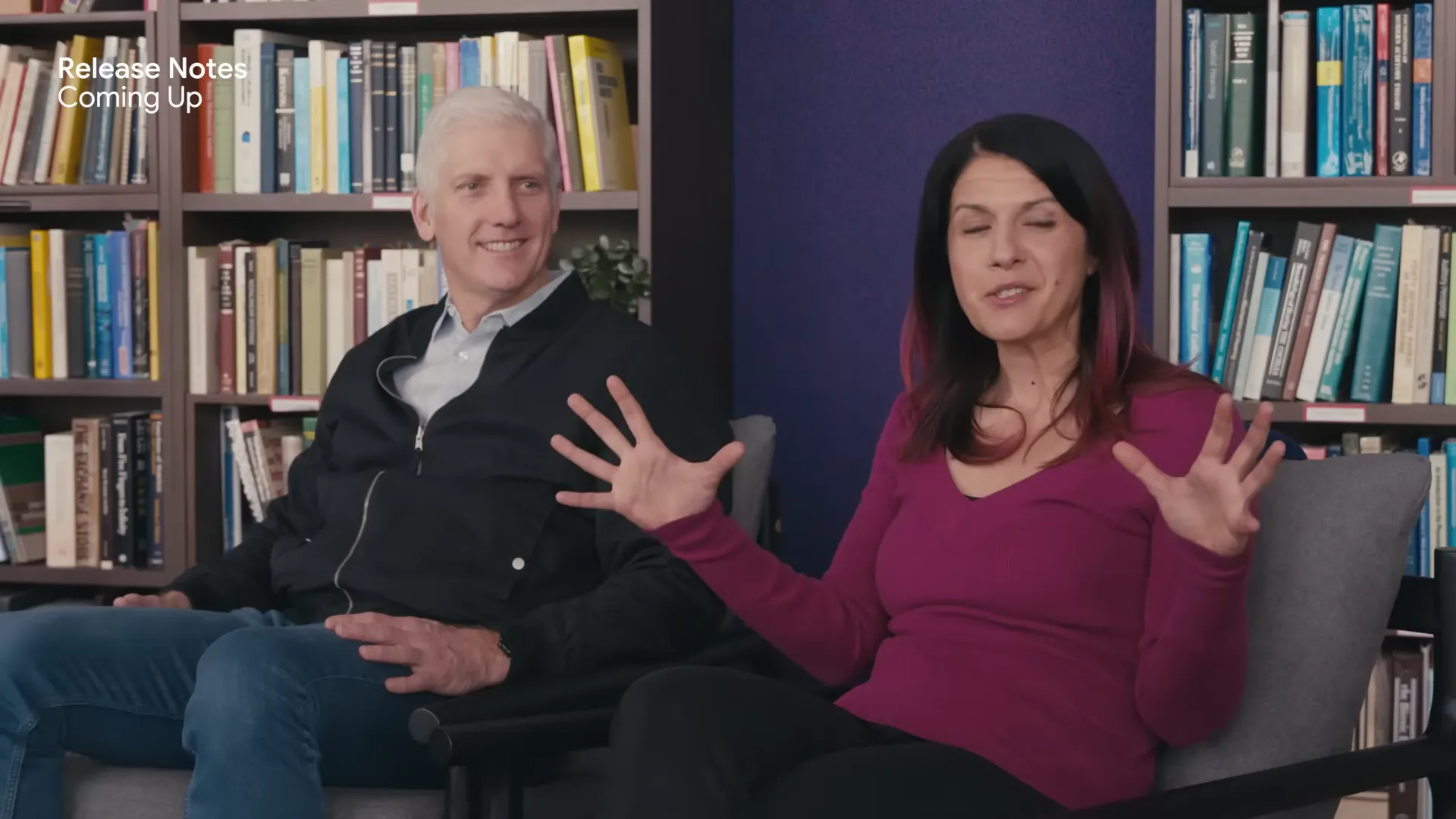 Rick Osterloh and Parisa Tabriz discussing Gemini in Chrome on Google's Release Notes show