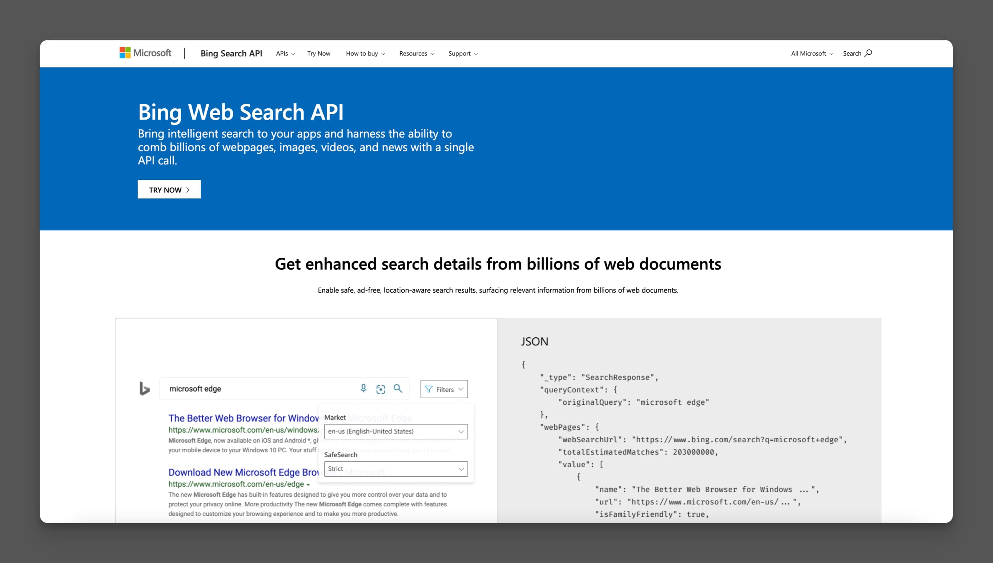 bing search api as tavily alternative